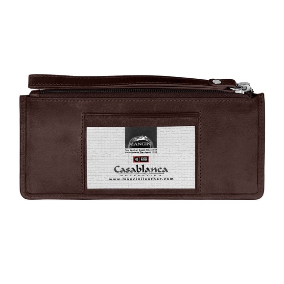 MANCINI Casablanca RFID Leather Wallet Wristlet New In Box - Picture 2 of 5
